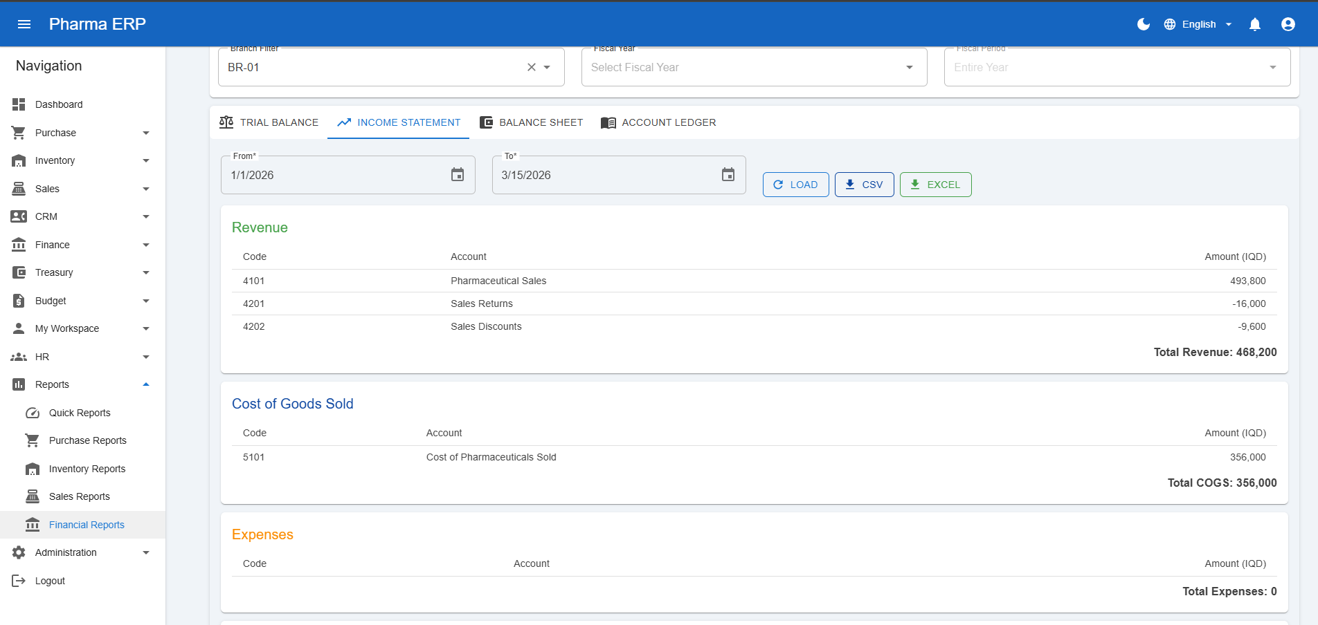 Financial Reporting Workspace