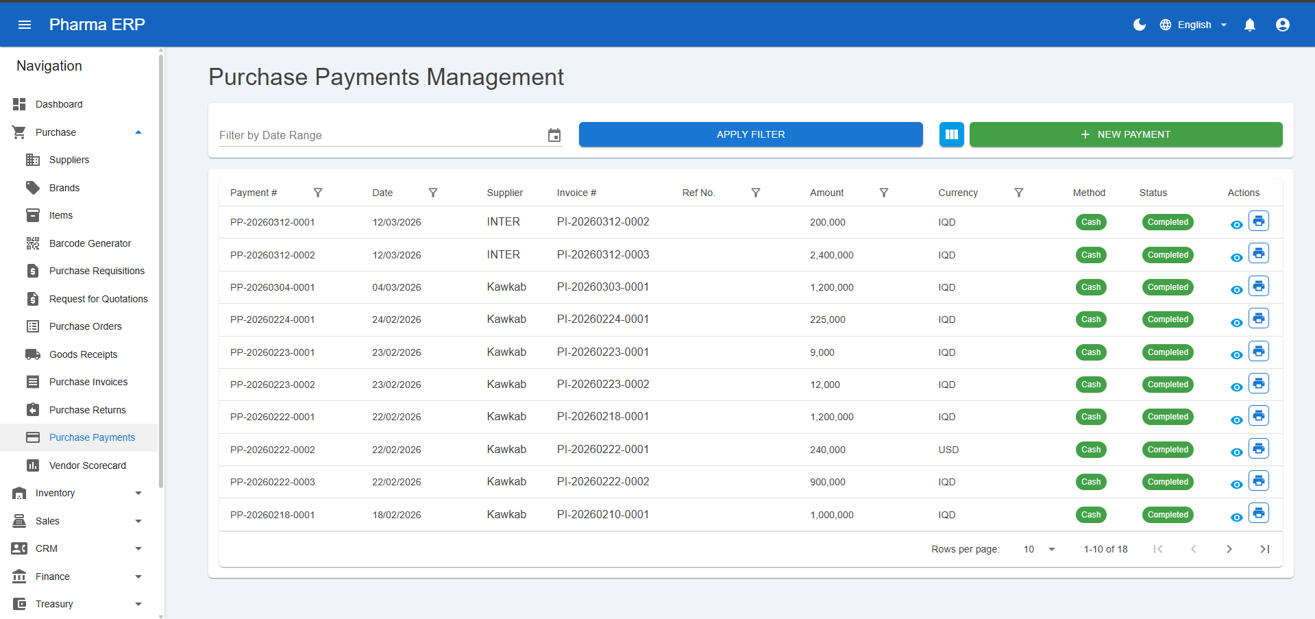 Purchase Payments Management